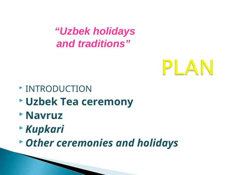 Uzbekistan holidays and traditions
