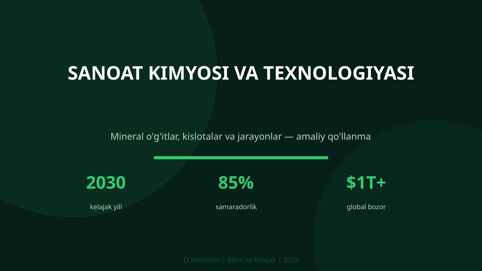 SANOAT KIMYOSI VA TEXNOLOGIYASI