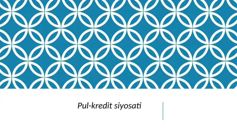 Pul-kredit siyosati