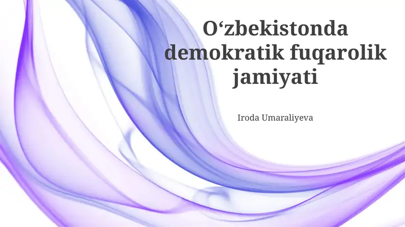 O'zbekistonda demokratik fuqarolik jamiyati