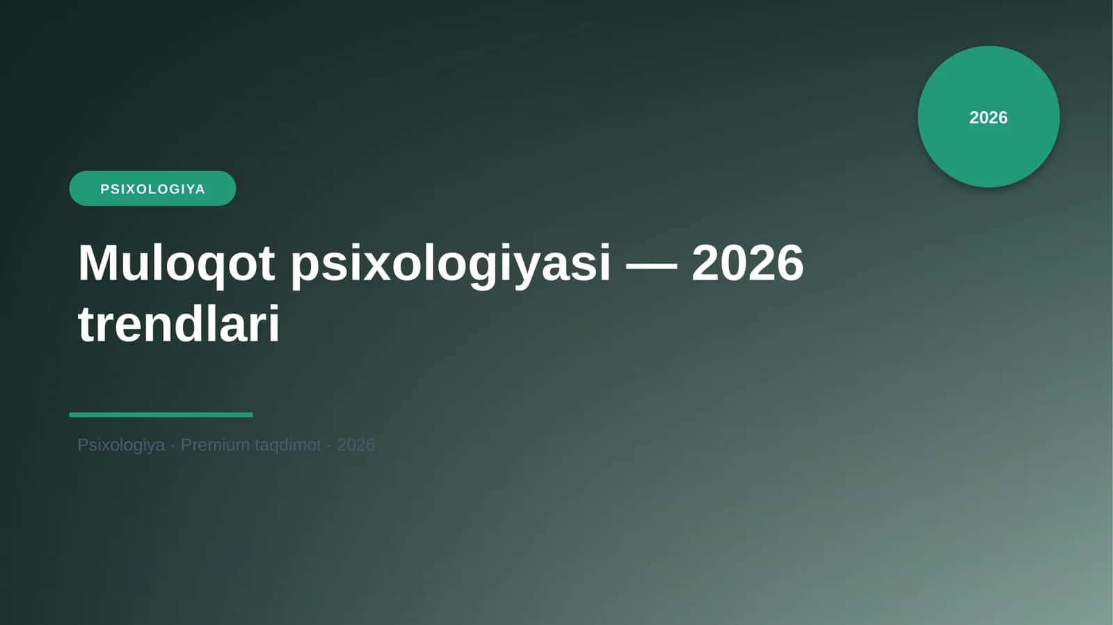 Muloqot psixologiyasi — 2026 trendlari