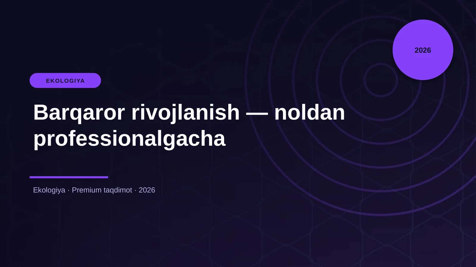 Barqaror rivojlanish — noldan professionalgacha