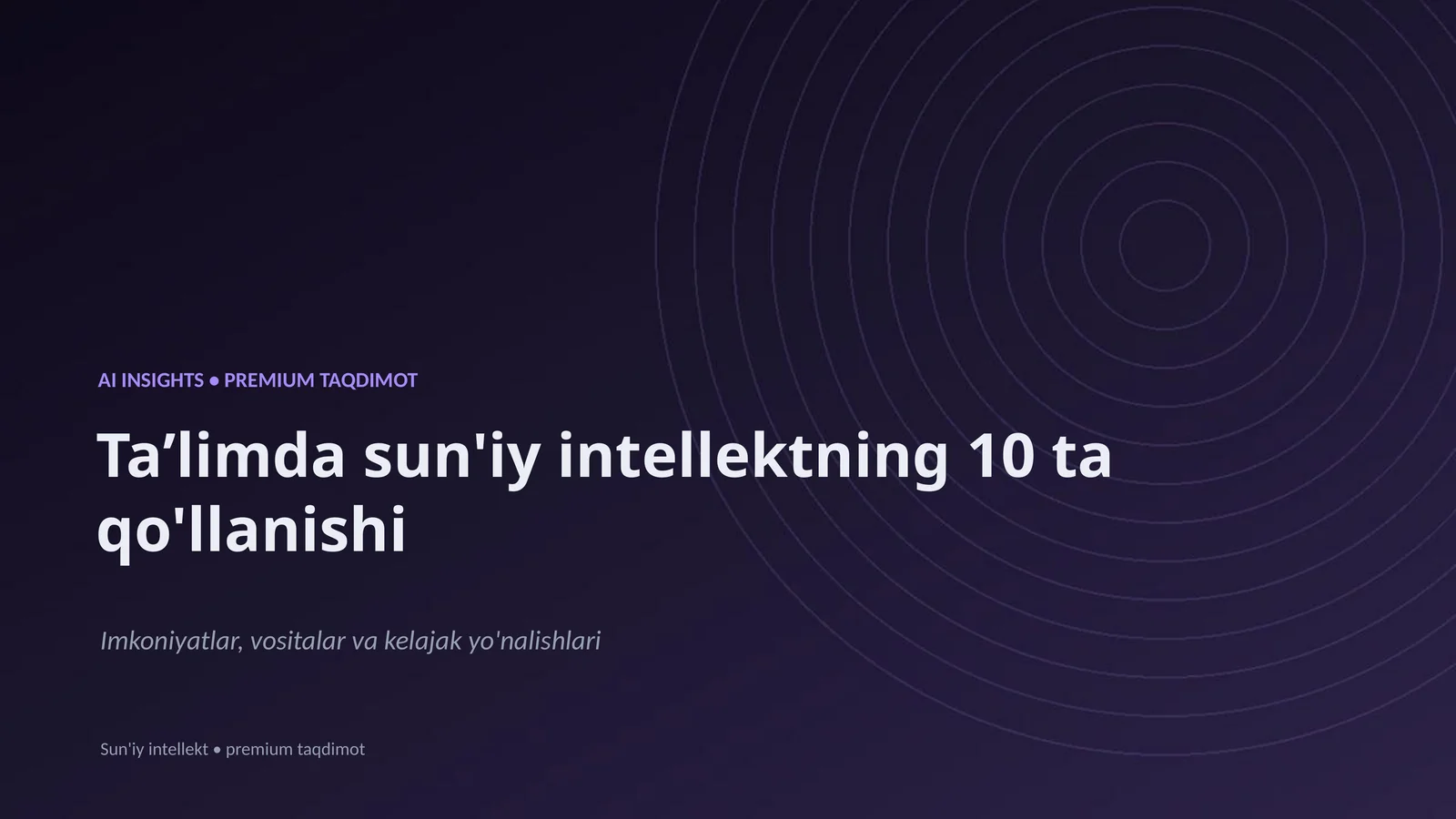AI INSIGHTS • PREMIUM TAQDIMOT