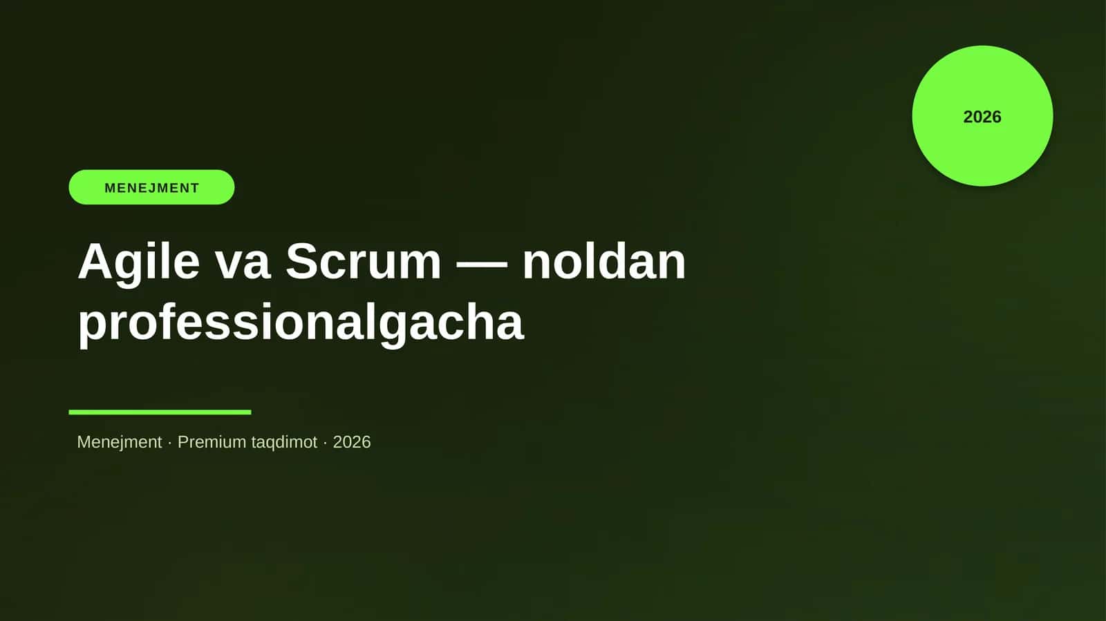 Agile va Scrum — noldan professionalgacha