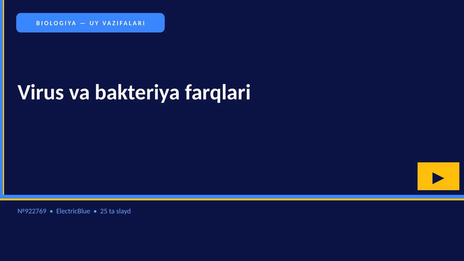 BIOLOGIYA — UY VAZIFALARI