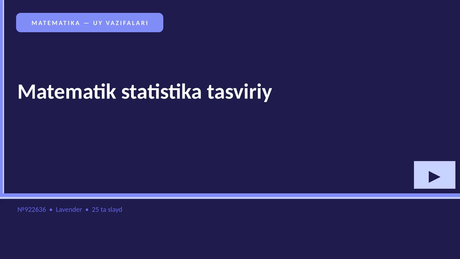 Matematika — Uy vazifalari