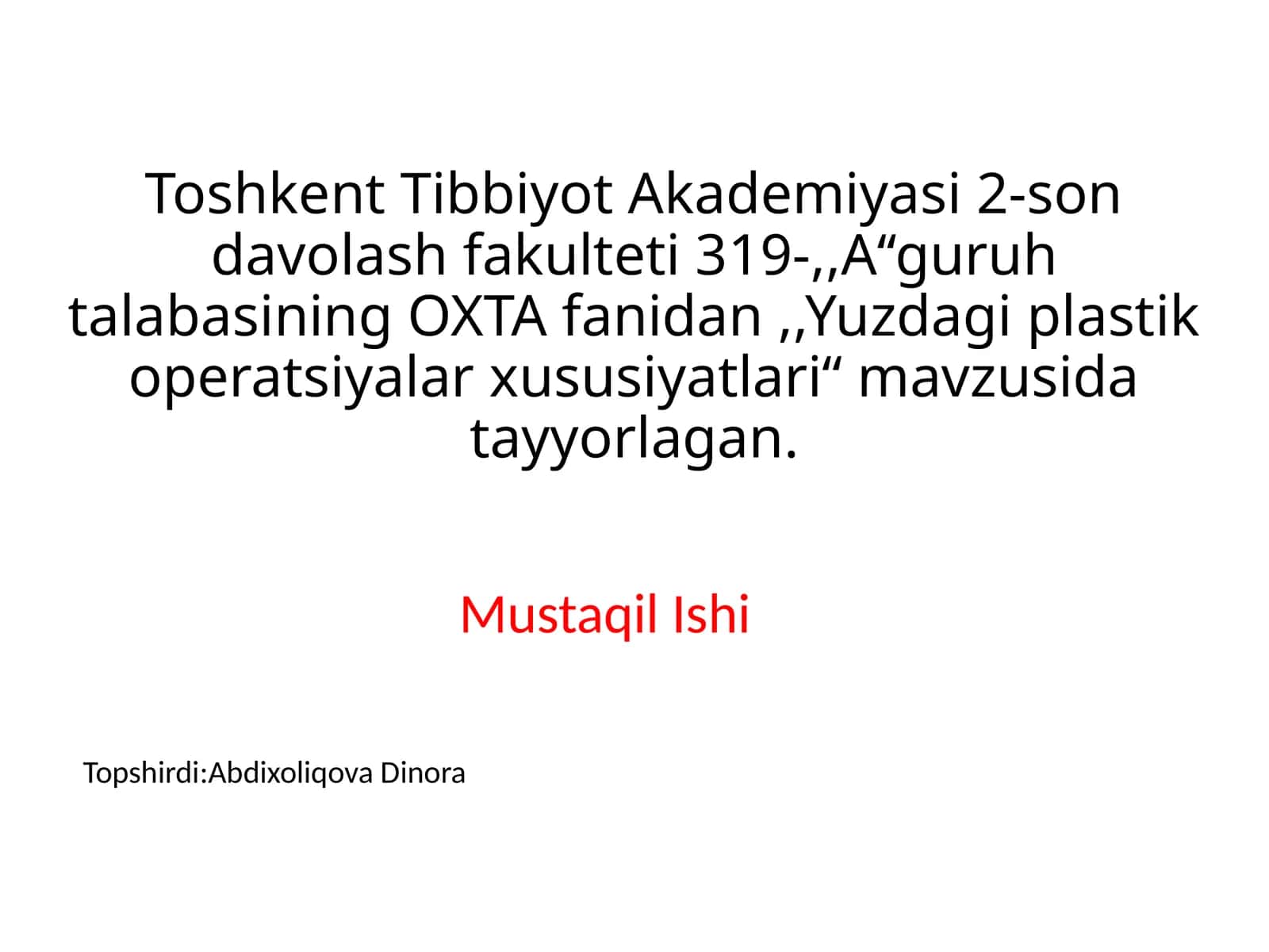 Yuzdagi plastik operatsiyalar xususiyatlari