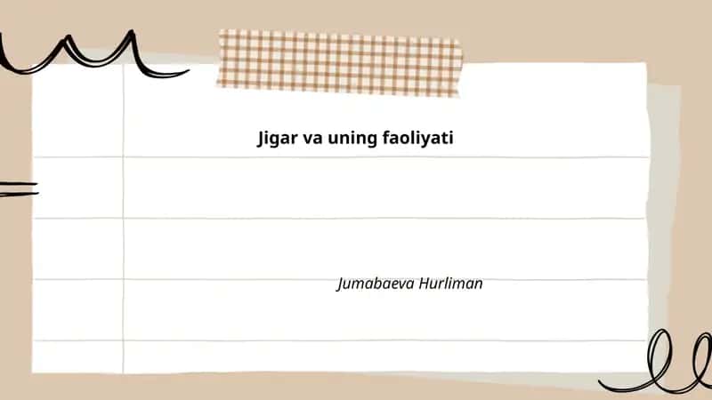 Jigar va uning faoliyati