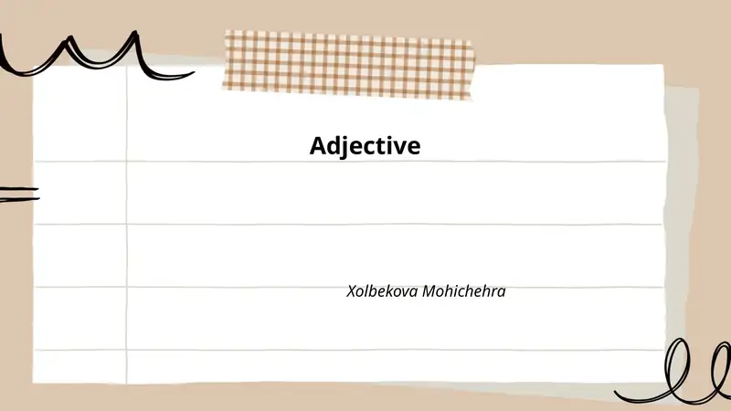 Types of Adjectives