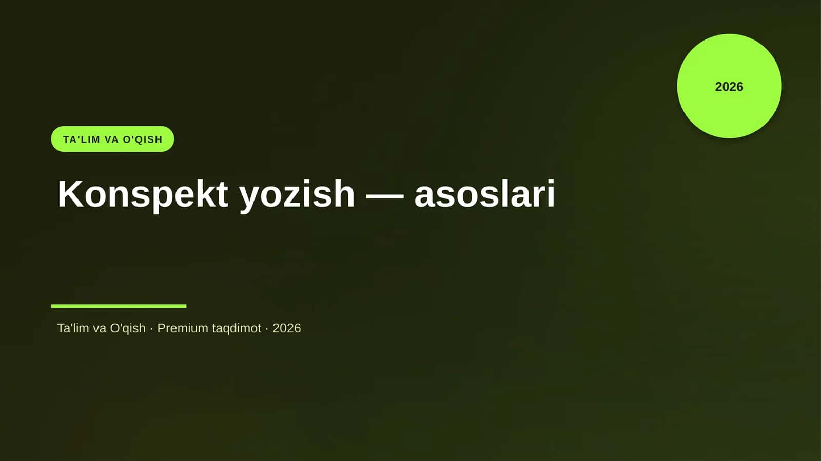 Konspekt yozish — asoslari