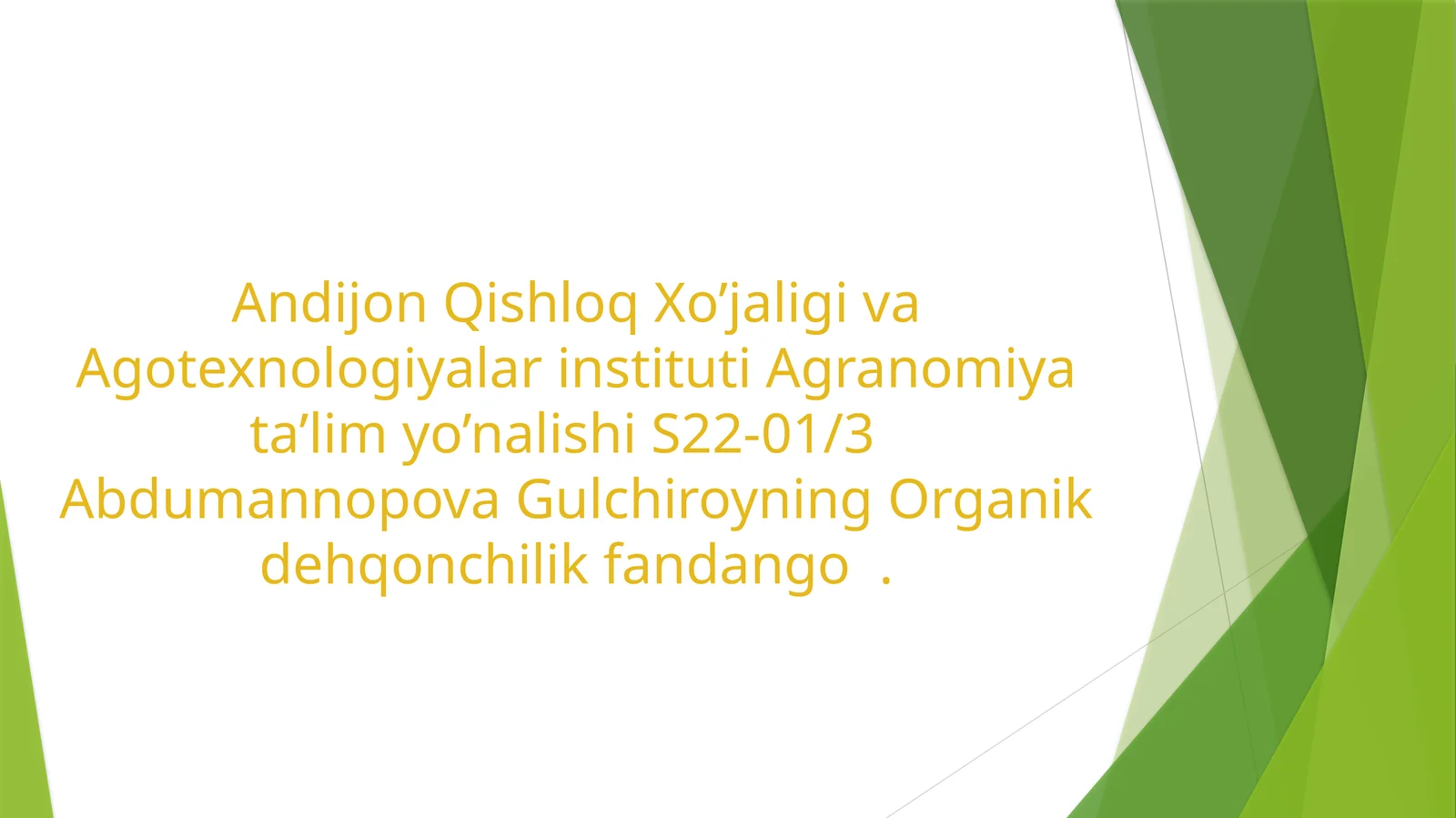 Organik dehqonchilikda sabzavot yetishtirish usullari