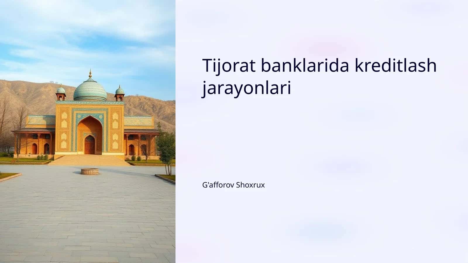Tijorat banklarida kreditlash jarayonlari