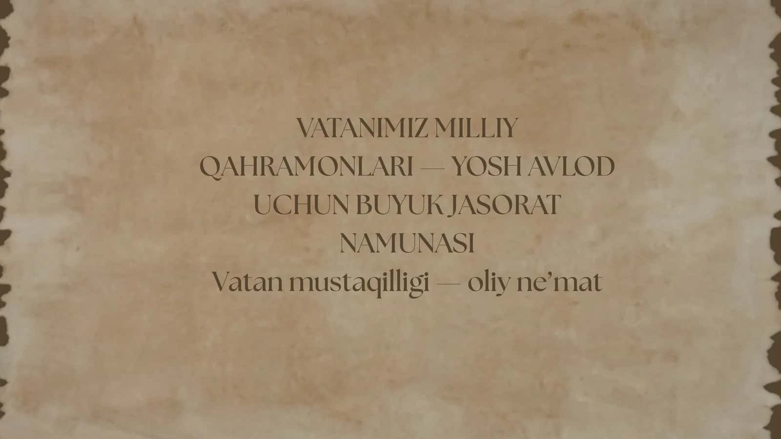 VATANIMIZ MILLIY QAHRAMONLARI — YOSH AVLOD UCHUN BUYUK JASORAT NAMUNASI