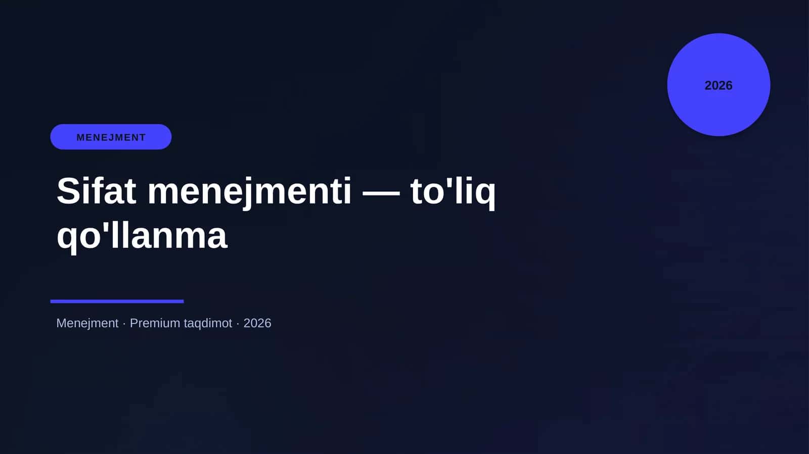 Sifat menejmenti — to'liq qo'llanma