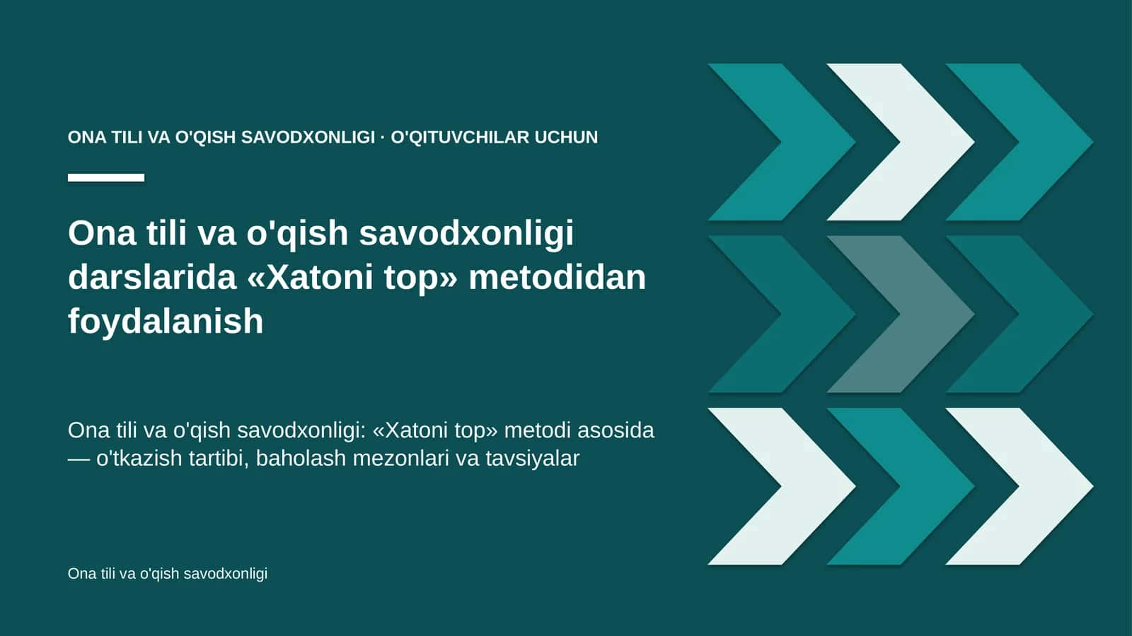 ona tili va o'qish savodxonligi darslarida xatoni top metodidan foydalanish 3661
