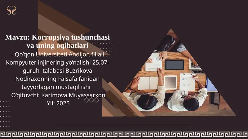 Korrupsiya bo`yicha malumot