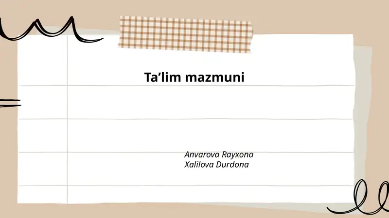 Taʼlim mazmuni