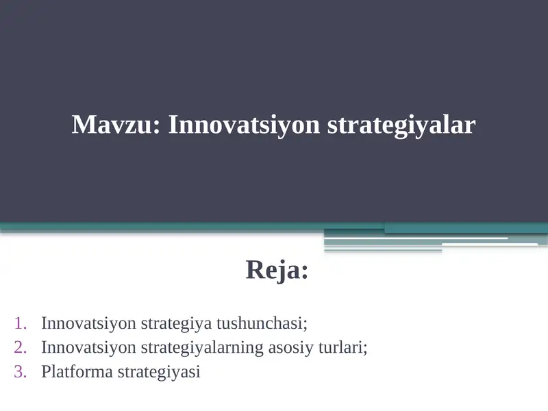 Innovatsion strategiyalar