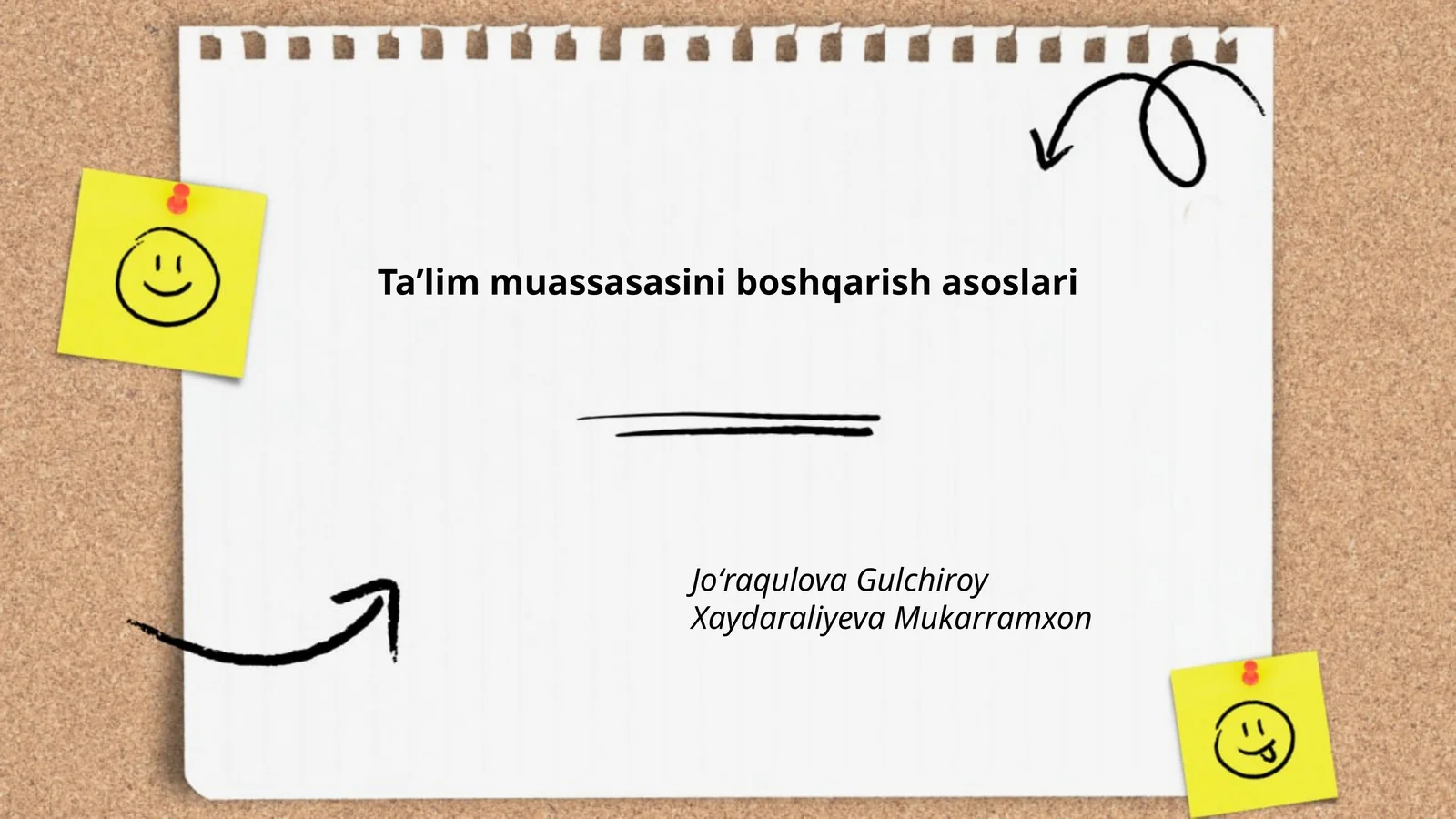 Ta’lim muassasasini boshqarish asoslari