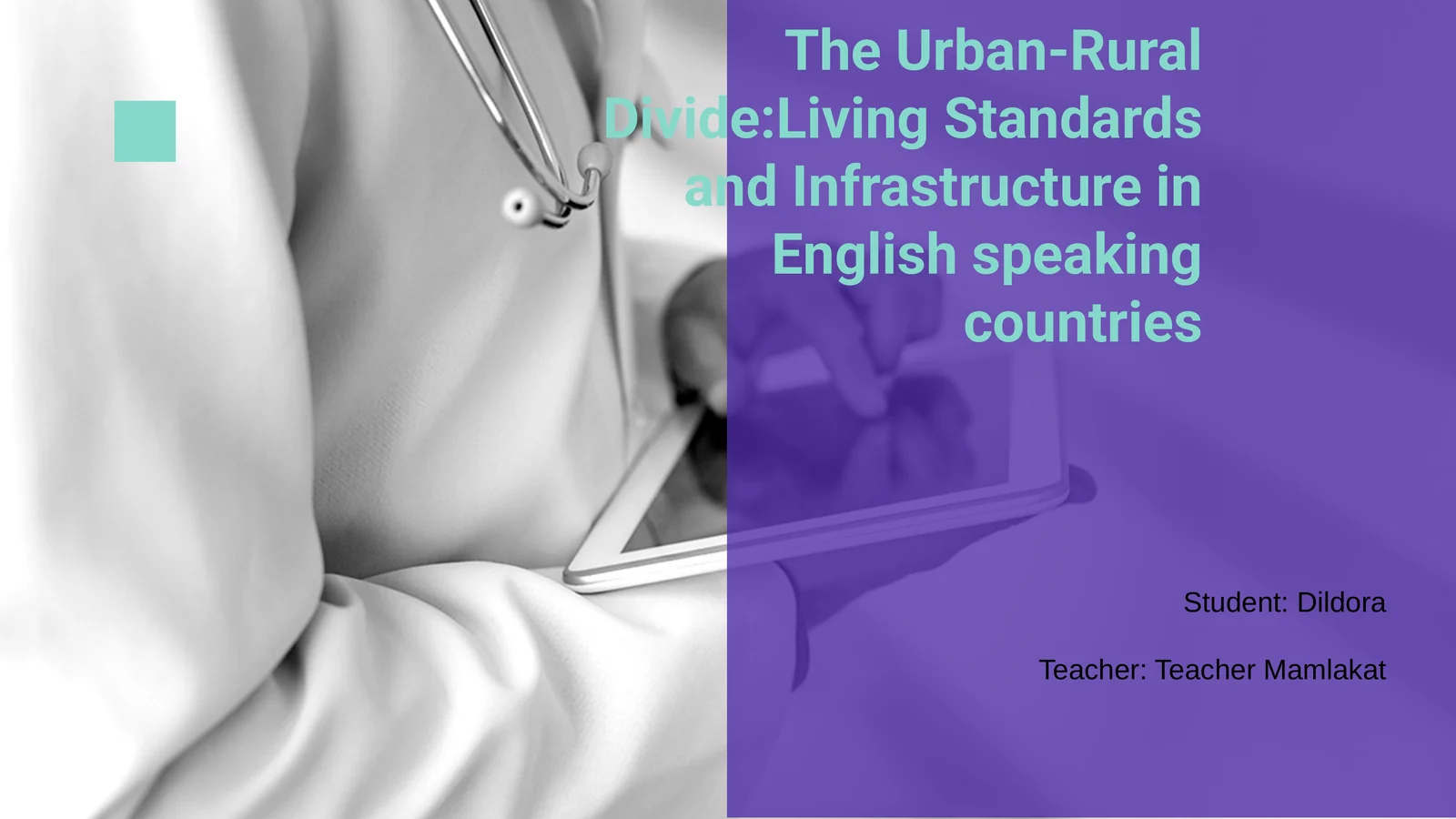 The Urban-Rural Divide: Living Standards and Infrastructure in English speaking countries