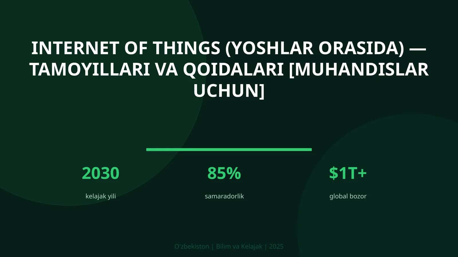 INTERNET OF THINGS (YOSHLAR ORASIDA) — TAMOYILLARI VA QOIDALARI [MUHANDISLAR UCHUN]