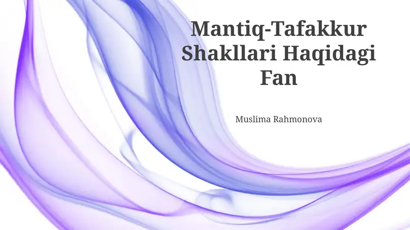 Mantiq-Tafakkur Shakllari Haqidagi Fan