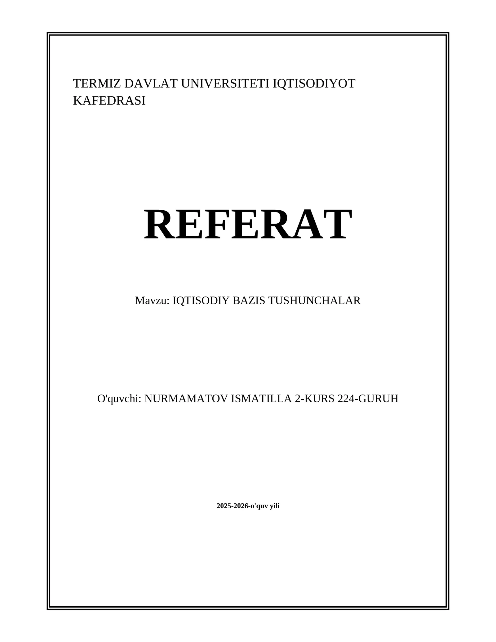 IQTISODIY BAZIS TUSHUNCHALAR