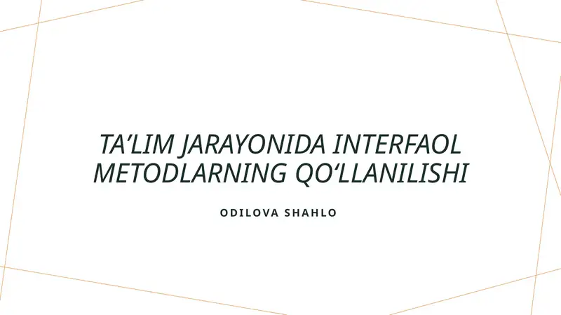 Interfaol metodlar
