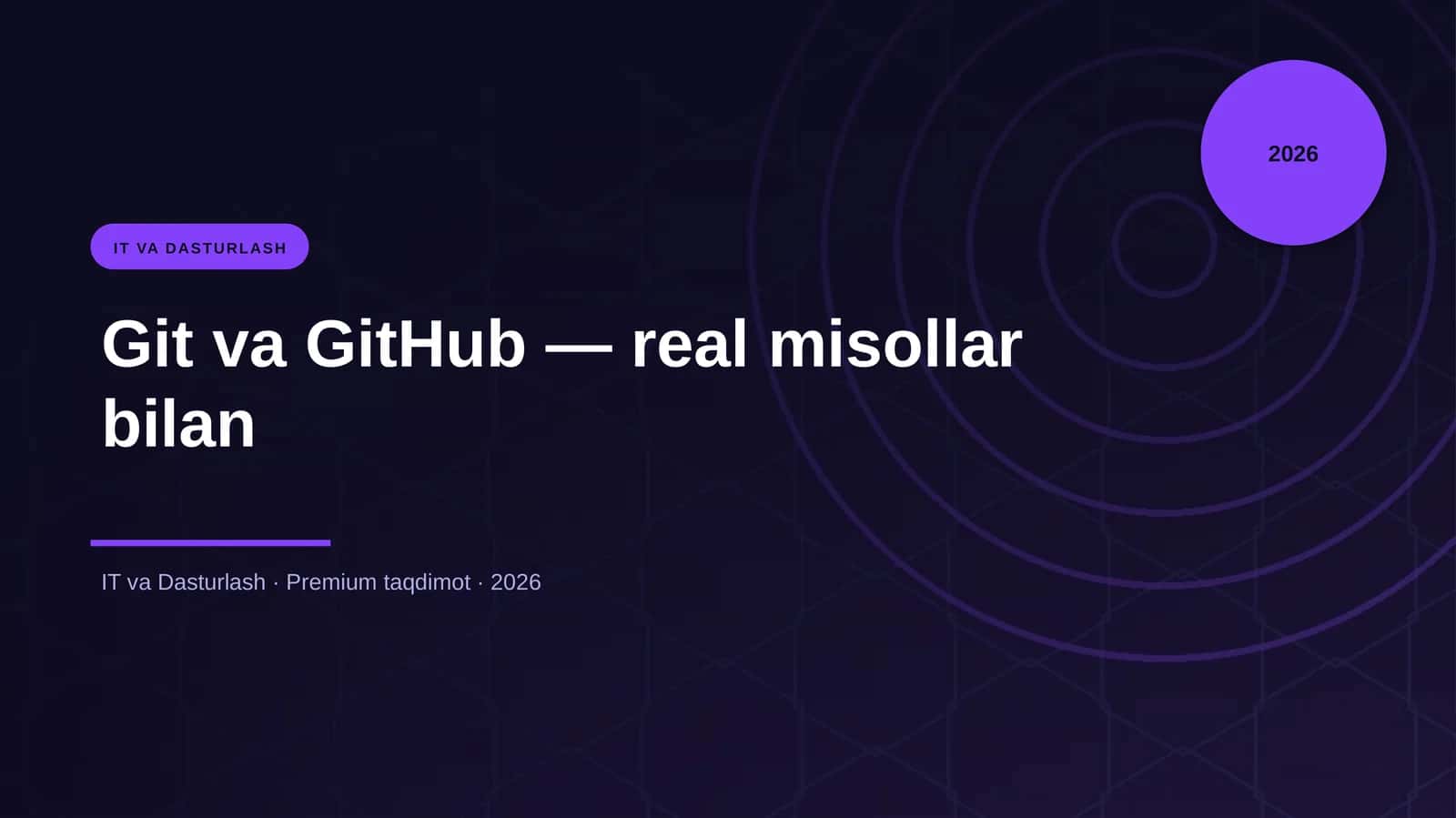 Git va GitHub — real misollar bilan