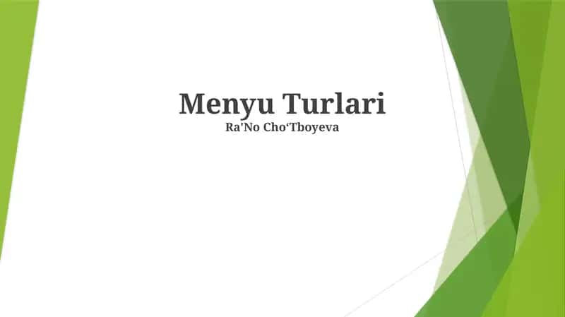 Menyu Turlari