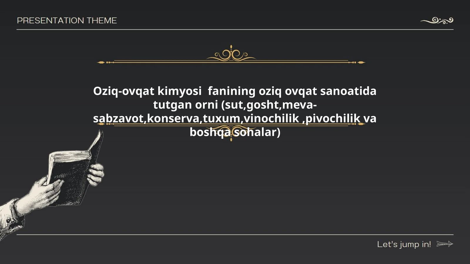 Oziq-ovqat kimyosi fanining oziq ovqat sanoatida tutgan orni