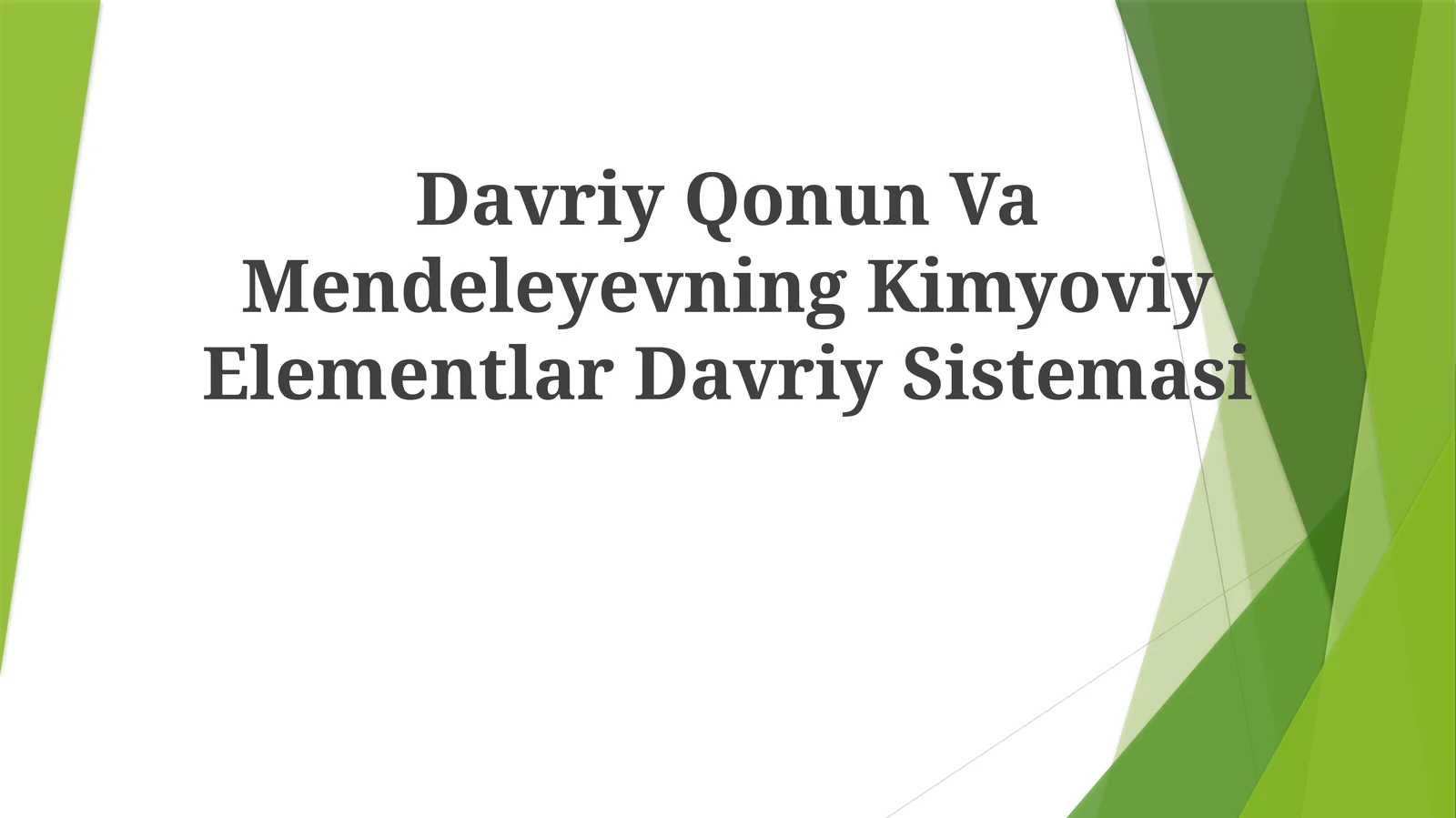 Davriy Qonun Va Mendeleyevning Kimyoviy Elementlar Davriy Sistemasi