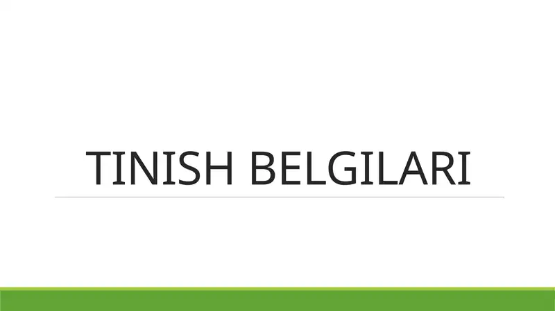 Tinish belgilari