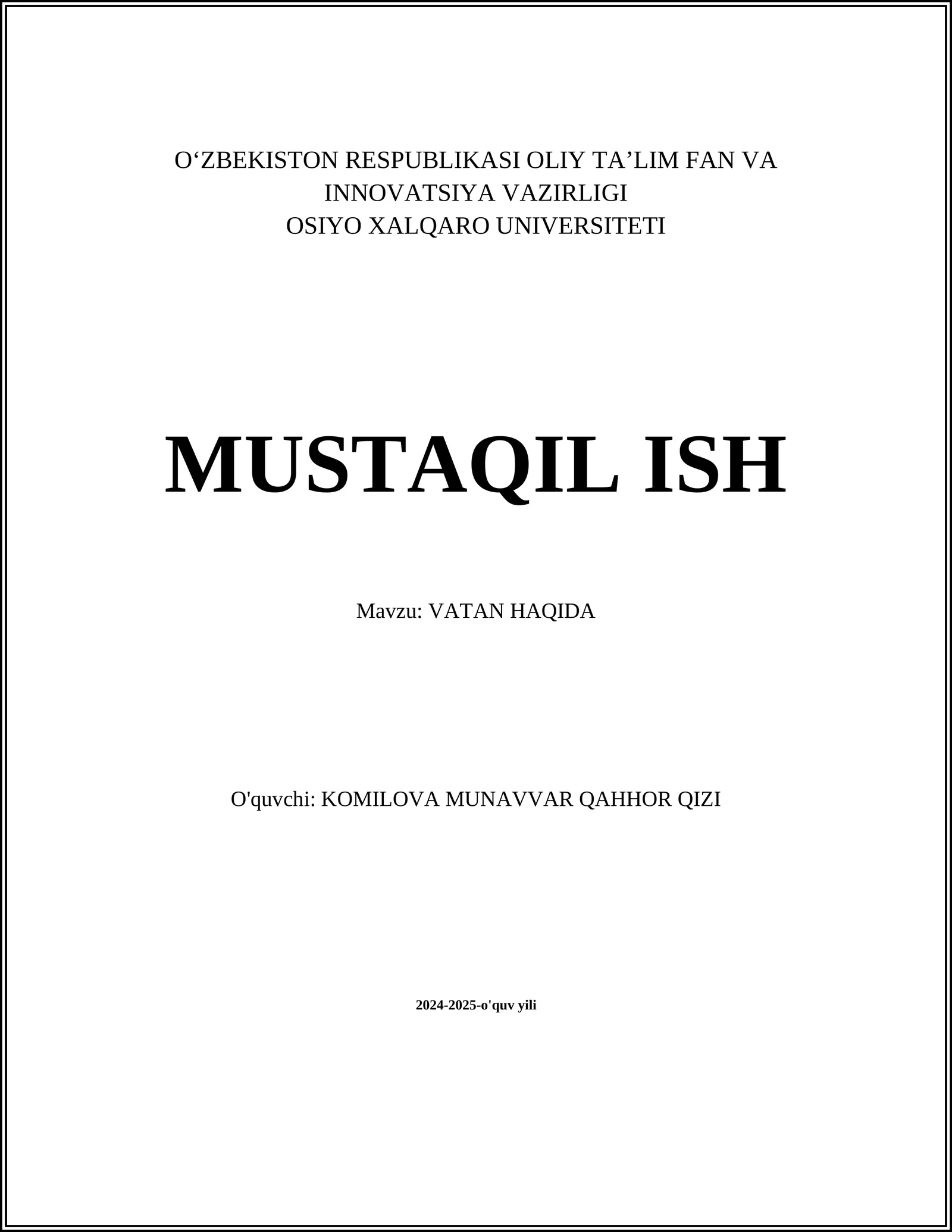 Vatan Haqida