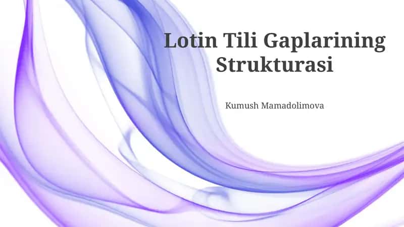 Lotin Tili Gaplarining Strukturasi