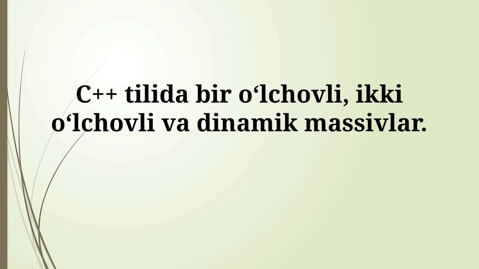 C++ tilida bir o‘lchovli, ikki o‘lchovli va dinamik massivlar