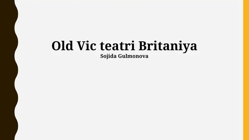 Old Vic teatri Britaniya