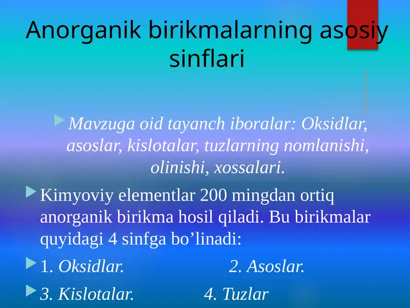 Anorganik birikmalar
