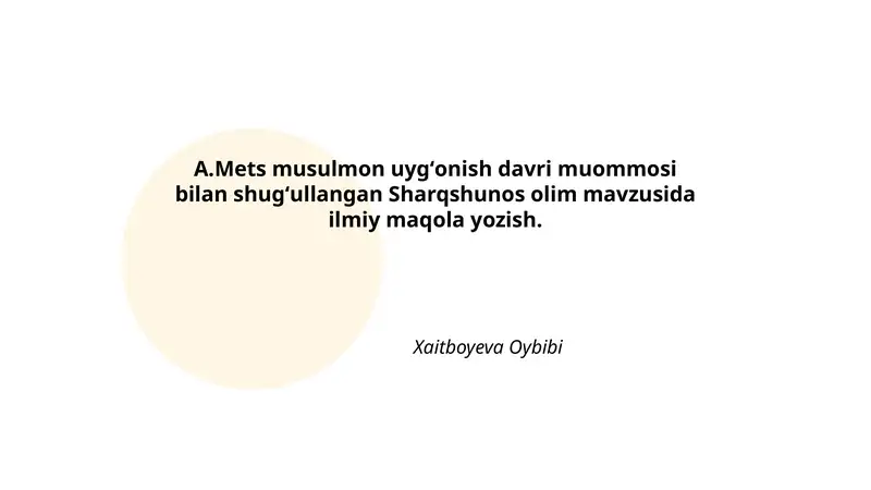 Sharqshunos olim mavzusida ilmiy maqola yozish