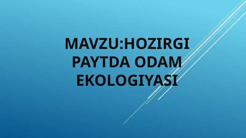 Odam Ekologiyasi