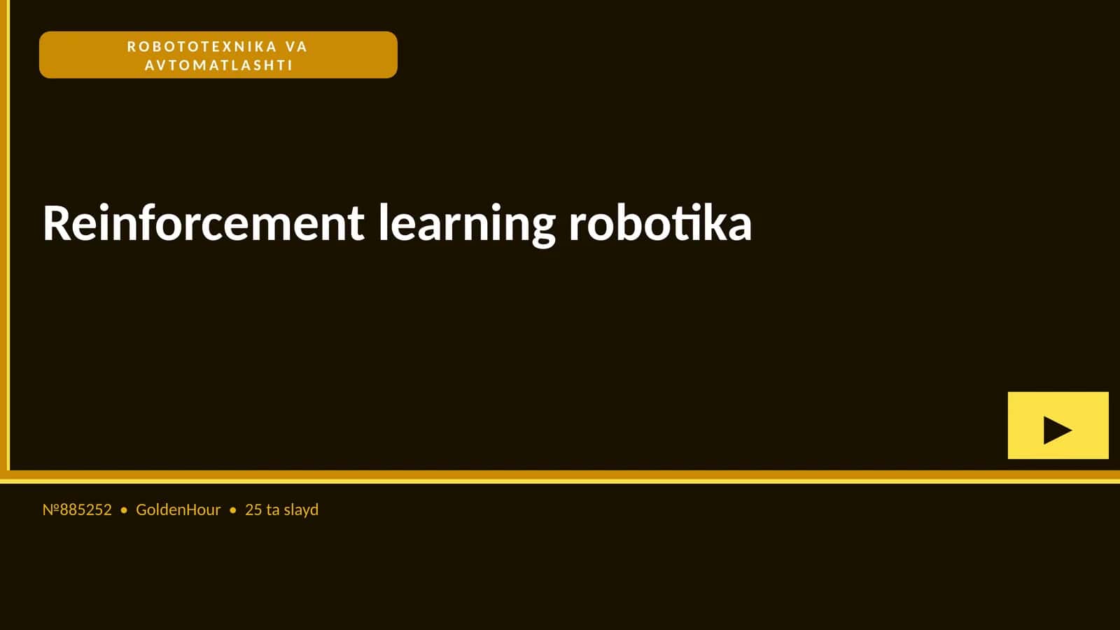 ROBOTOTEXNIKA VA AVTOMATLASHTI