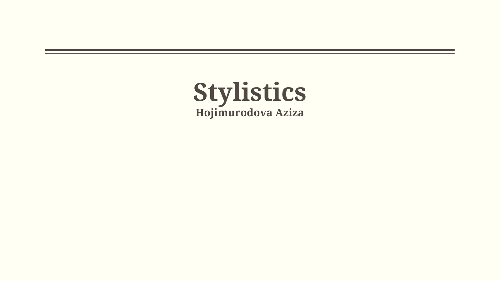 Stylistics