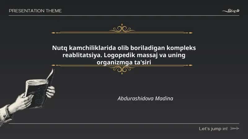 Nutq kamchiliklarida olib boriladigan kompleks reablitatsiya