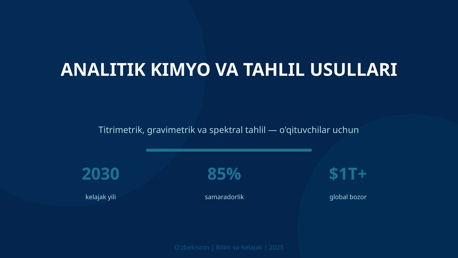 ANALITIK KIMYO VA TAHLIL USULLARI