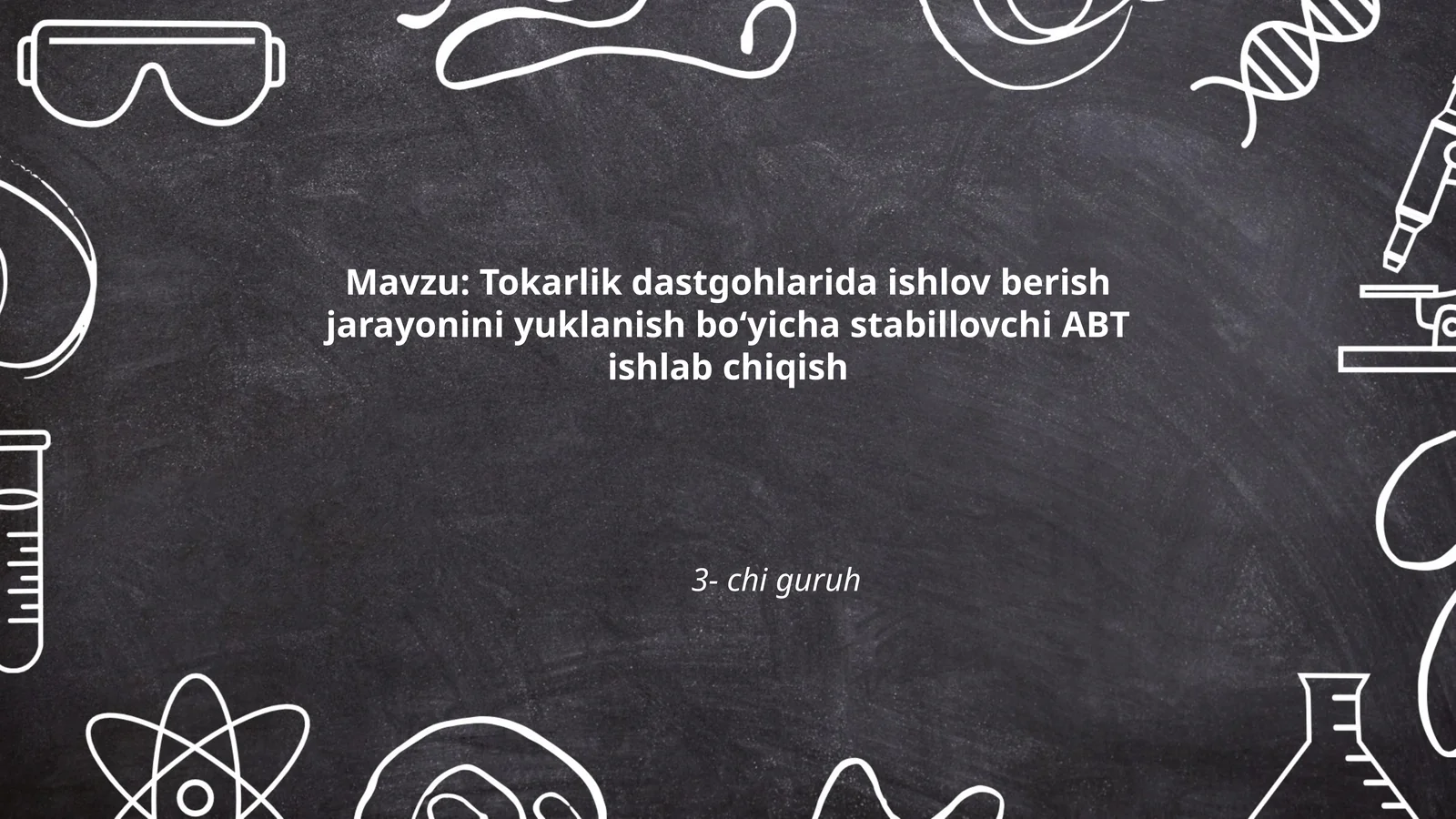 Tokarlik dastgohlarida ishlov berish jarayonini yuklanish bo‘yicha stabillovchi ABT ishlab chiqish