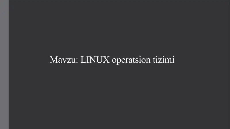 LINUX operatsion tizimi