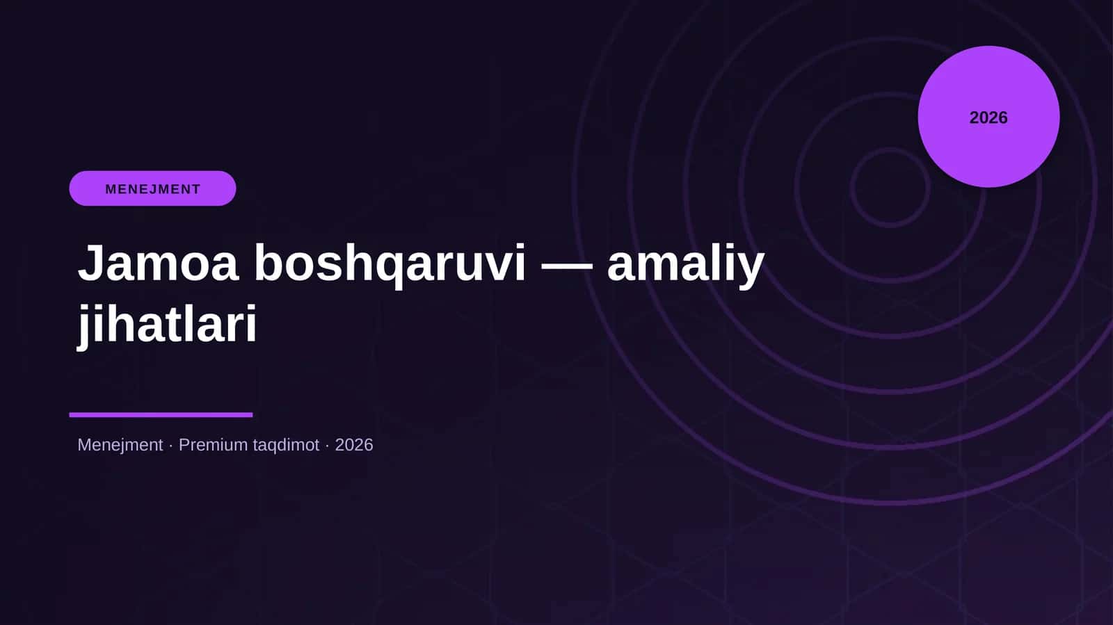 Jamoa boshqaruvi — amaliy jihatlari
