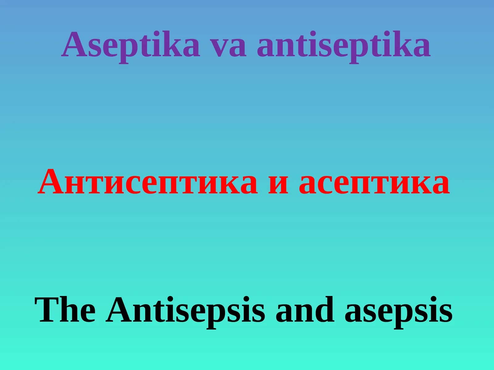 Antiseptika va aseptika