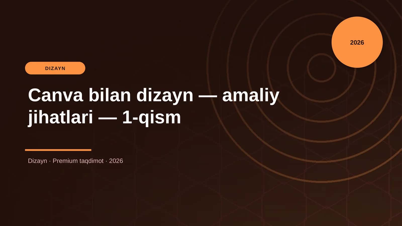 Canva bilan dizayn — amaliy jihatlari — 1-qism