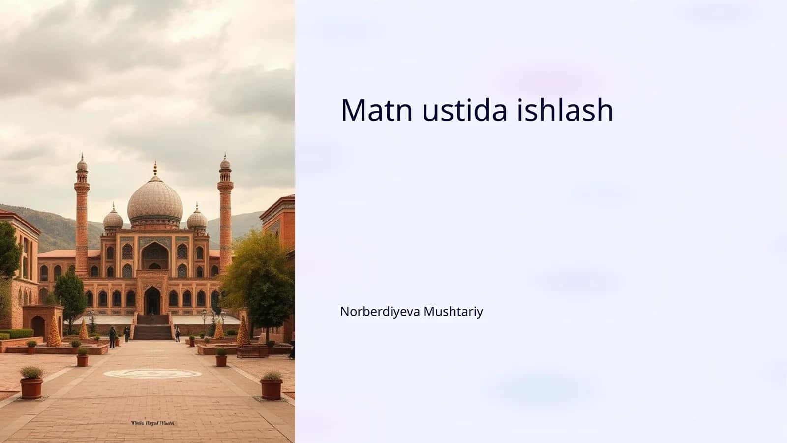Matn ustida ishlash
